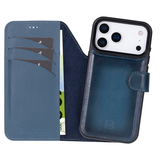 iPhone 17 Pro Max Uitneembaar leren Bookcase - Midnight Blue