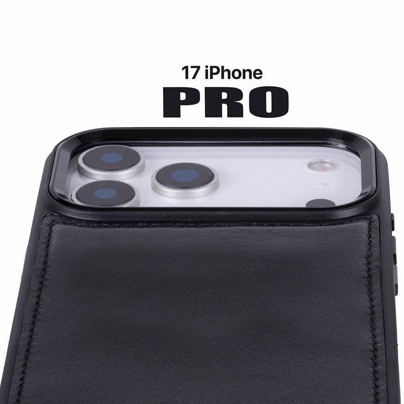 iPhone 17 Pro Uitneembaar leren Bookcase - Rustic Black