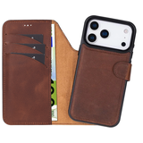 iPhone 17 Pro Max Uitneembaar leren Bookcase - Antic Coffee