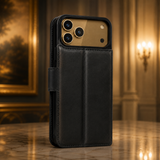 iPhone 17 Pro leren Solid Bookcase - Rustic Black