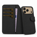 iPhone 17 Pro Max Uitneembaar leren Bookcase - Rustic Black