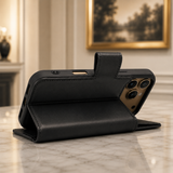 iPhone 17 Pro leren Solid Bookcase - Rustic Black