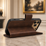 iPhone 17 Pro leren Solid Bookcase - Antic Coffee