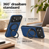 Perfeqt iPhone 18 Pro Max / 17 Pro Max BackCover met Kickstand & Keyring houder - Royal Blue