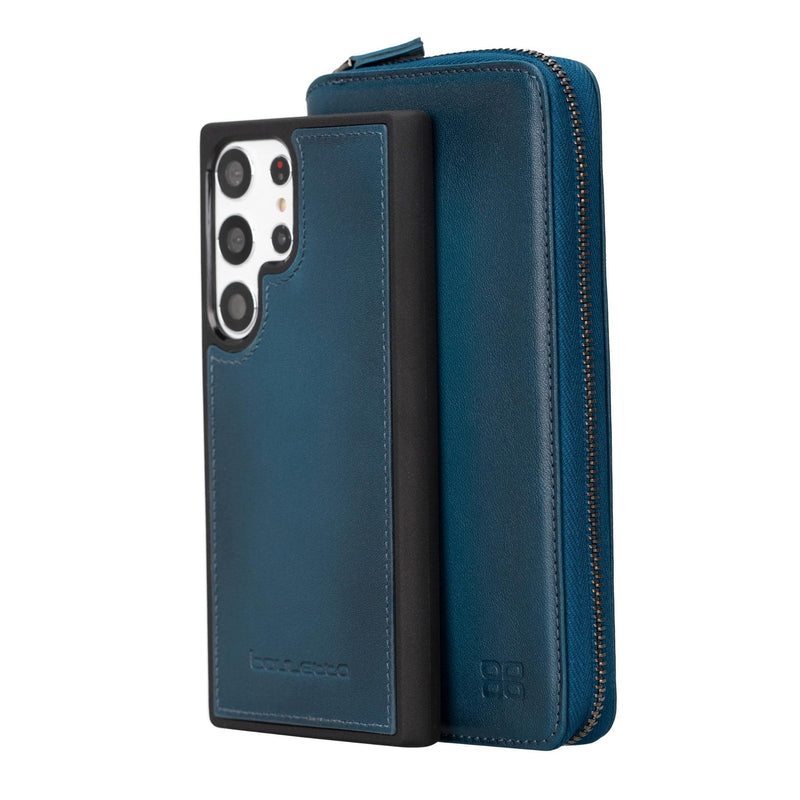 Bouletta Samsung Galaxy S24 Ultra Portemonnee BackCover met ritssluiting - Midnight Blue