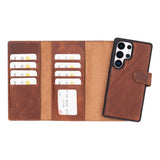 Samsung Galaxy S25 Ultra Leren BookCase  Uitneembaar met 7 Kaarthouders