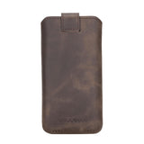 Samsung Galaxy S25 & S24 Leren Hoesje Handgemaakt Sleeve met Trekkoord