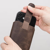 Samsung Galaxy S25 & S24 Leren Hoesje Handgemaakt Sleeve met Trekkoord