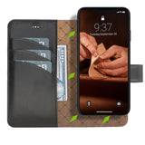 Bouletta - iPhone 11 Pro Max - Uitneembare BookCase - Rustic Black