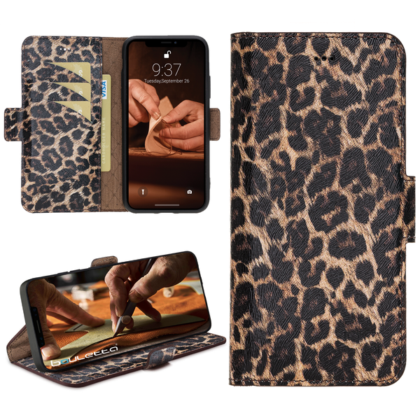 Bouletta - iPhone 12 (Pro) - BookCase - Smooth Leopard