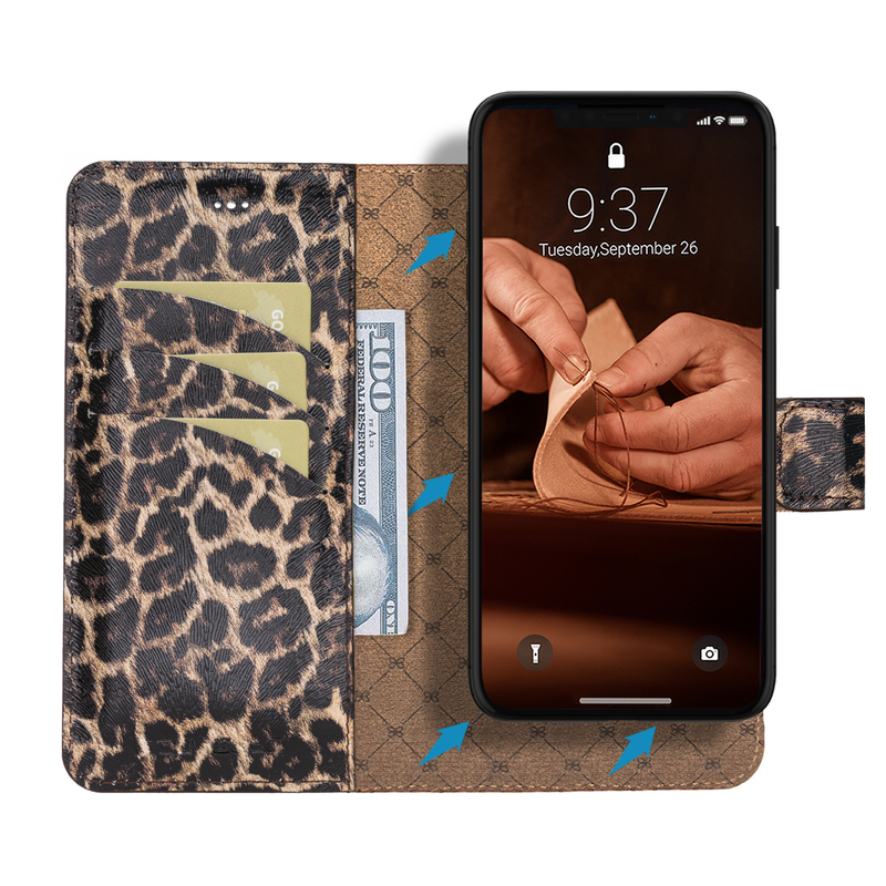 Bouletta - iPhone 13 Pro - Uitneembare BookCase - Smooth Leopard