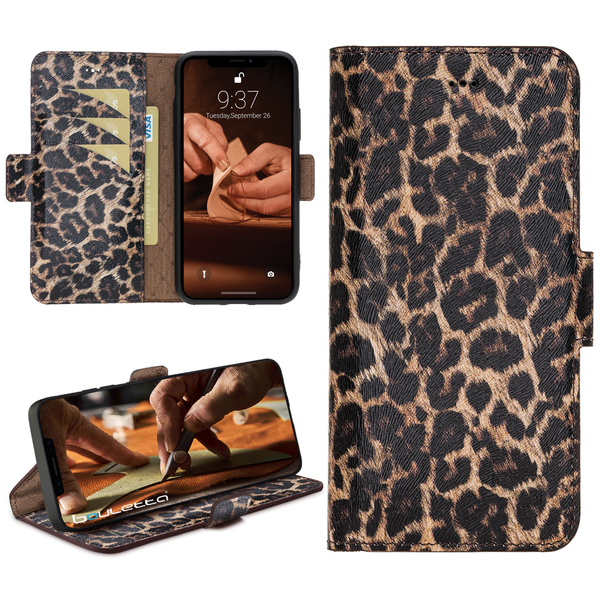 Bouletta - iPhone 13 - BookCase - Smooth Leopard