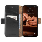 Bouletta - iPhone 12 mini - BookCase - Rustic Black