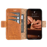 Bouletta iPhone 13 mini BookCase - Vegetal Tan