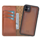 Bouletta - iPhone 12 mini - Uitneembare BookCase - Burned Cognac