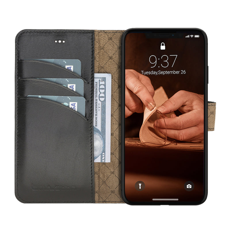 Bouletta - iPhone 11 Pro Max - Uitneembare BookCase - Rustic Black