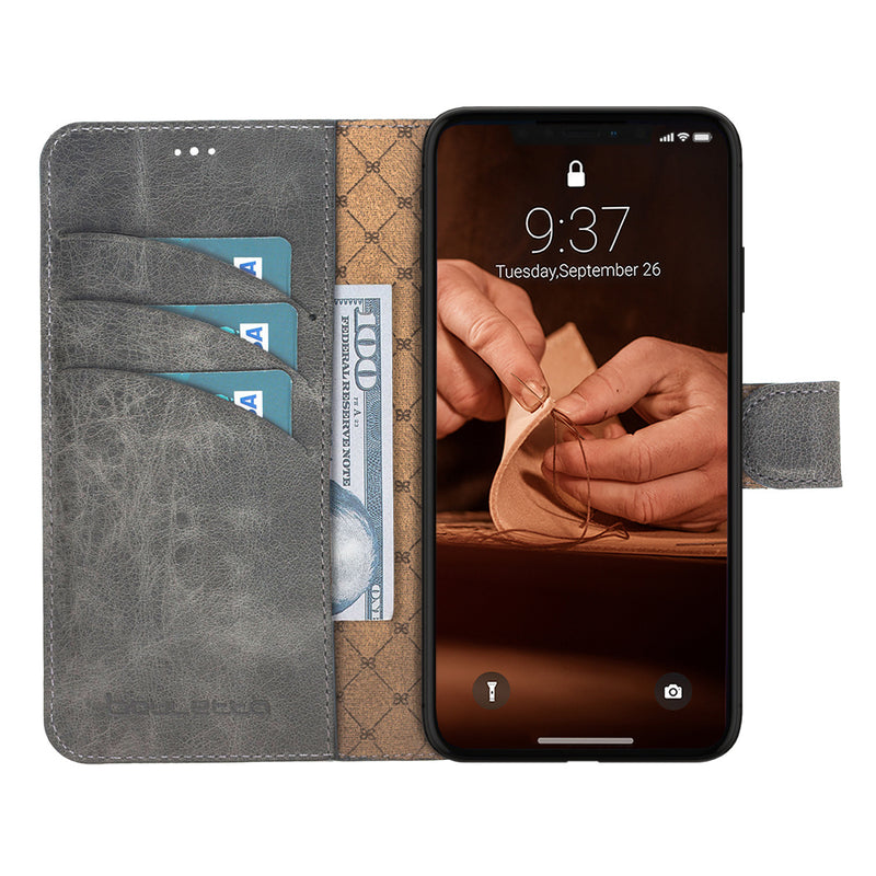 Bouletta - iPhone 12 mini - Uitneembare BookCase - Marble Grey