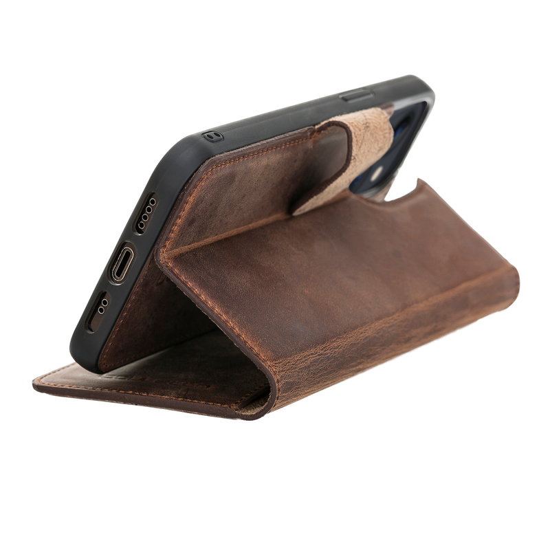 Bouletta iPhone 13 Uitneembare BookCase - Antic Coffee