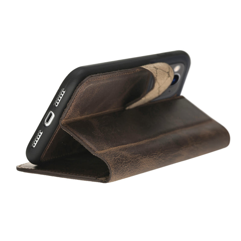 Bouletta iPhone 11 Uitneembare BookCase - Antic Coffee