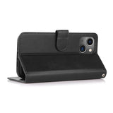 Perfeqt iPhone 14 Uitneembare PU leder hoesje met koord - Natural Black