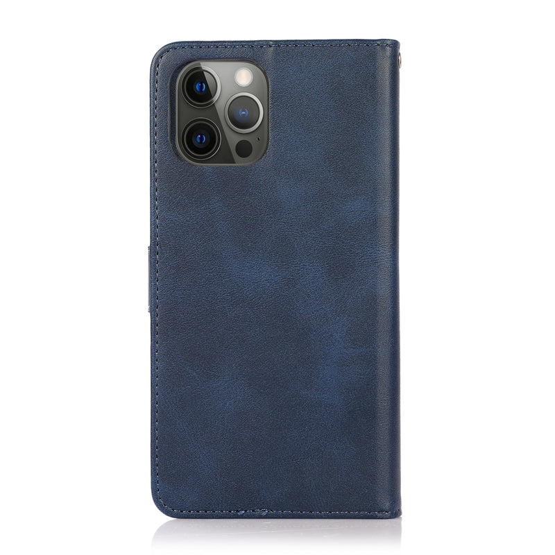 Perfeqt iPhone 14 Pro Max Uitneembare PU leder hoesje met koord - Antic Blue