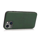 Perfeqt iPhone 14 Plus Uitneembare PU leder hoesje met koord - Dark Mint Green