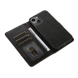 Perfeqt iPhone 14 Plus Uitneembare PU leder hoesje met koord - Natural Black