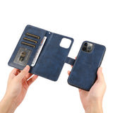 Perfeqt iPhone 14 Pro Max Uitneembare PU leder hoesje met koord - Antic Blue