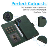 Samsung A51 Uitneembare PU leder hoesje met koord - Dark Mint Green