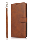Samsung A51 Uitneembare PU leder hoesje met koord - Antic Brown