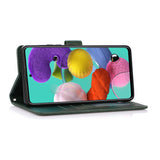 Samsung A51 Uitneembare PU leder hoesje met koord - Dark Mint Green