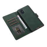 Samsung A51 Uitneembare PU leder hoesje met koord - Dark Mint Green