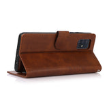 Samsung A51 Uitneembare PU leder hoesje met koord - Antic Brown