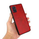 Perfeqt Samsung A51 Uitneembare PU leder hoesje met koord - Red Shade