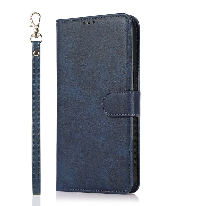 Perfeqt Samsung A52 Uitneembare PU leder hoesje met koord - Antic Blue