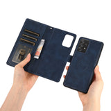 Perfeqt Samsung A52 Uitneembare PU leder hoesje met koord - Antic Blue