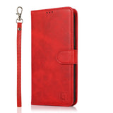 Perfeqt Samsung A72 Uitneembare PU leder hoesje met koord - Red Shade