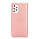 Perfeqt Samsung A72 Uitneembare PU leder hoesje met koord - Rose Gold