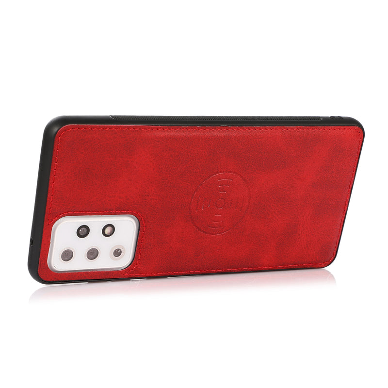 Perfeqt Samsung A72 Uitneembare PU leder hoesje met koord - Red Shade