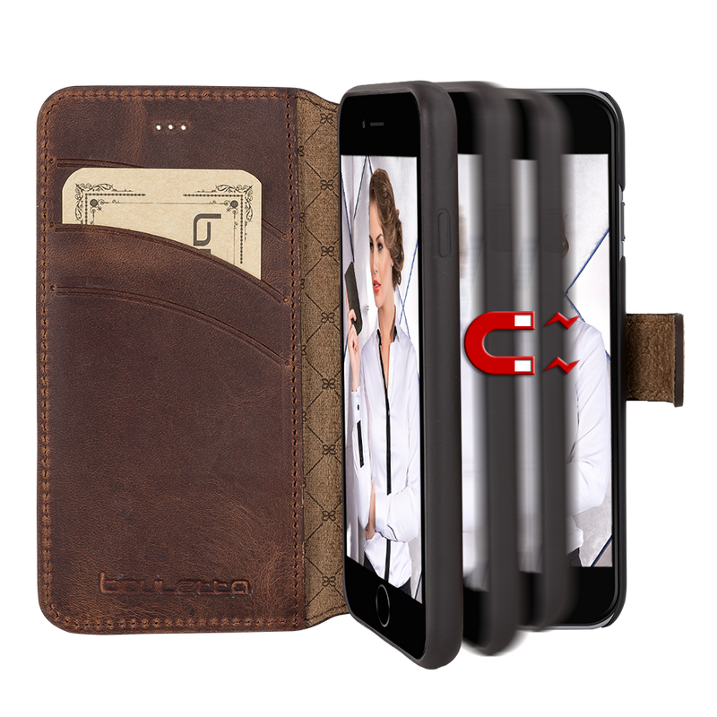 Bouletta - iPhone 6(S) - Uitneembare BookCase - Antic Coffee