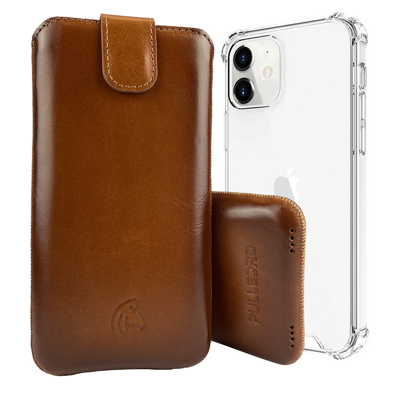 Pulledro iPhone 13 Leder Pouch & BackCover - Burned Cognac