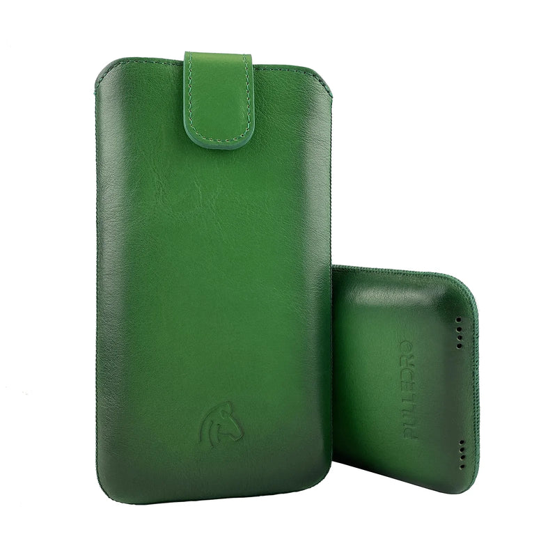 Pulledro iPhone 14 Leder Pouch insteekhoesje & BackCover - Dark Green