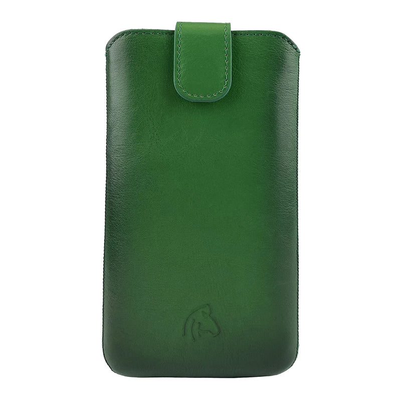 Pulledro iPhone 14 Leder Pouch insteekhoesje & BackCover - Dark Green