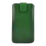 Pulledro - iPhone 12 (Pro) - Leder Pouch & BackCover - Dark Green