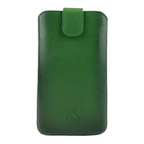 Pulledro iPhone 14 Pro Leder Pouch insteekhoesje & BackCover - Dark Green