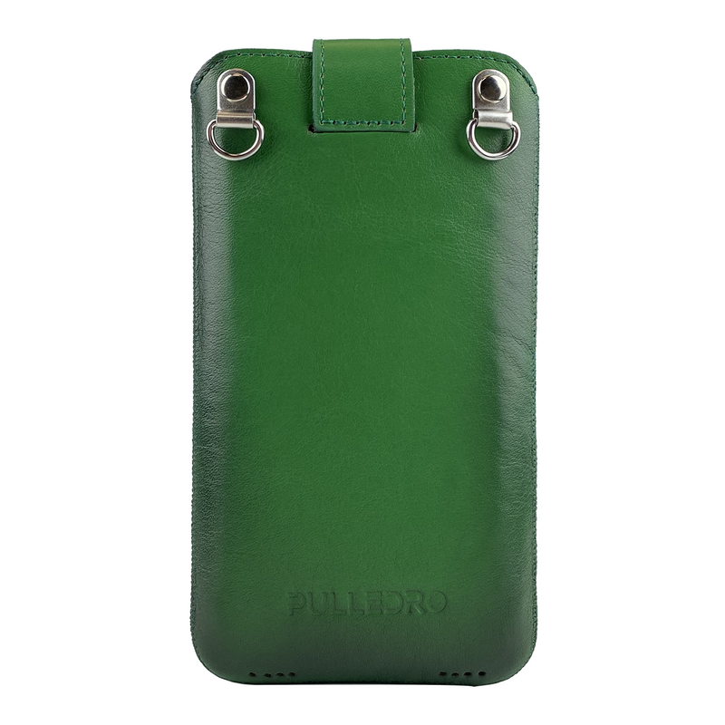 Pulledro iPhone 13 Pro Leder Pouch & BackCover - Dark Green