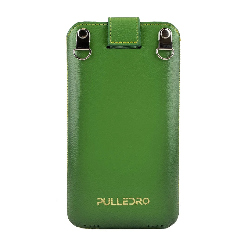 Pulledro iPhone 14 Pro Leder Pouch insteekhoesje & BackCover - Ɠold Ɠreen