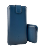 Pulledro iPhone 12 (Pro) Leder Pouch & BackCover - Dark Blue