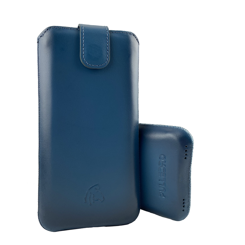 Pulledro - iPhone 12 (Pro) - Leder Pouch & BackCover - Dark Blue