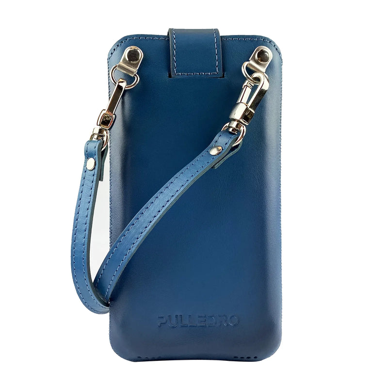 Pulledro iPhone 14 Leder Pouch insteekhoesje & BackCover - Dark Blue